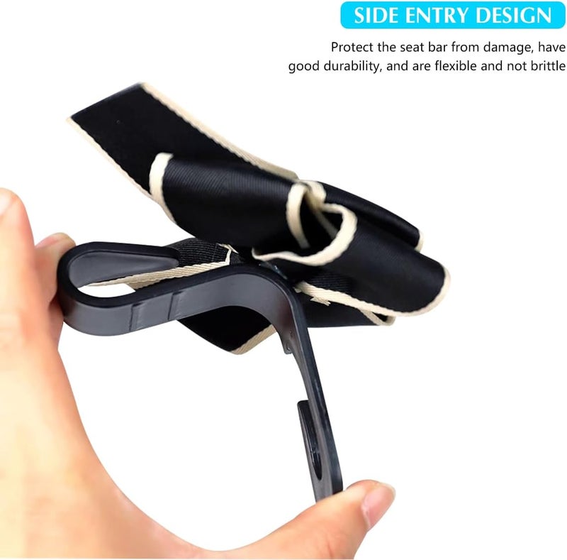 Mandark 2PCS Car Seat Headrest Hooks, Cute Bow Vehicle Hooks for Purses and Bags, Automotive Purse Hook Hanger Interior Decoration Accessories, Universal for SUV, Sedan, Truck (Black/White Line) - Image 3